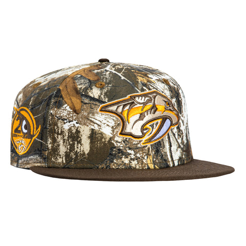 New Era 59Fifty Nashville Predators 20th Anniversary Patch Hat - Realtree, Brown New Era