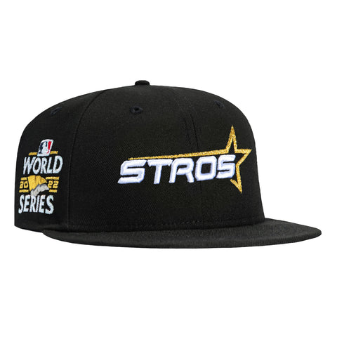 New Era 59Fifty Houston Astros 2022 World Series Patch Word Hat - Black, White New Era