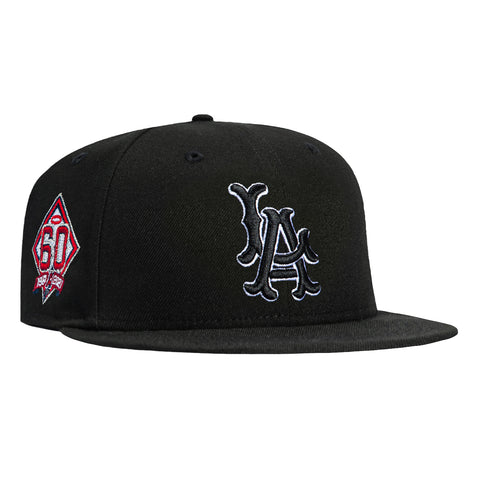 New Era 59Fifty Los Angeles Angels 60th Anniversary Patch 1961 Hat - Black, White New Era