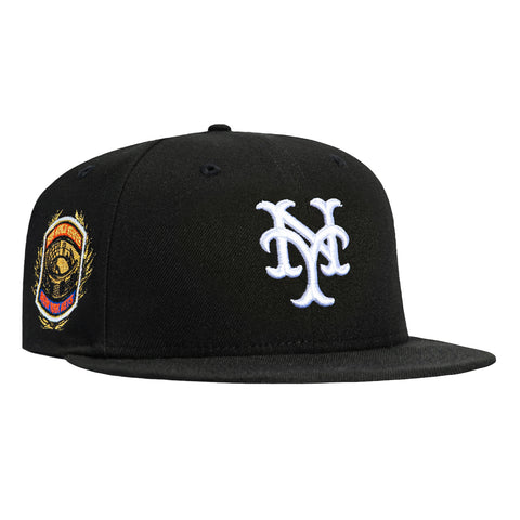 New Era 59Fifty New York Mets 1969 World Series Patch Hat - Black, White New Era