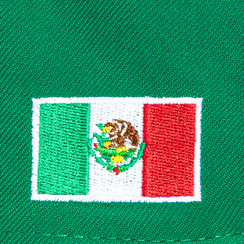 New Era 59Fifty Mexico El Tricolor Mexico Flag Patch Script Snapback Hat - Kelly Green New Era