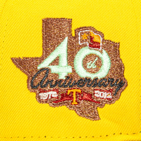 New Era 59Fifty Texas Rangers 40th Anniversary Patch 1982 Hat - Yellow, Black New Era