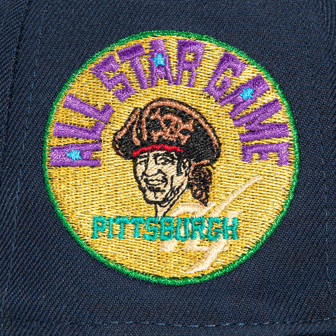 New Era 59Fifty Pittsburgh Pirates 1974 All Star Game Patch USA Flag Fill Pink UV Hat - Navy New Era