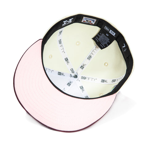 New Era 59Fifty Cleveland Indians Charter Member Patch I Pink UV Hat - White, Cardinal, Black New Era