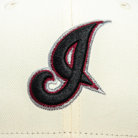 New Era 59Fifty Cleveland Indians Charter Member Patch I Pink UV Hat - White, Cardinal, Black New Era