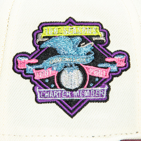 New Era 59Fifty Cleveland Indians Charter Member Patch I Pink UV Hat - White, Cardinal, Black New Era