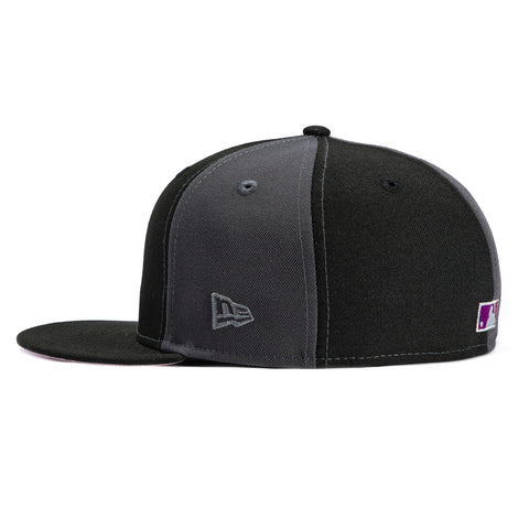 New Era 59Fifty New York Yankees 25th Anniversary Subway Series Patch Pinwheel Pink UV Hat - Graphite, Black New Era