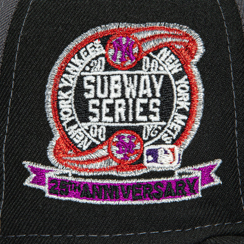 New Era 59Fifty New York Yankees 25th Anniversary Subway Series Patch Pinwheel Pink UV Hat - Graphite, Black