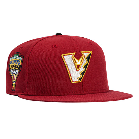 New Era 59Fifty Arizona Diamondbacks Inaugural Patch Upside Down Pink UV Hat - Brick, Cardinal New Era