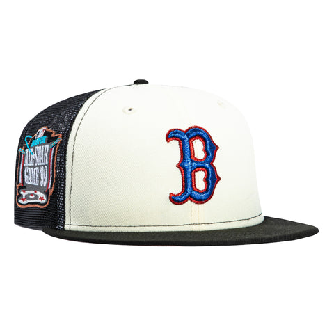 New Era 59Fifty Boston Red Sox 1999 All Star Game Patch Rail Pink UV Hat - White, Black New Era