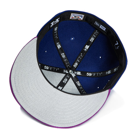 New Era 59Fifty Los Angeles Dodgers 50th Anniversary Stadium Patch Old English Hat - Royal, Purple New Era