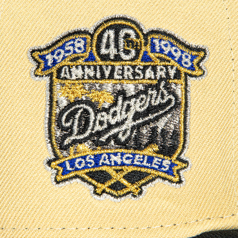 New Era 59Fifty Los Angeles Dodgers 40th Anniversary Patch Hat - Tan, Black, Purple New Era