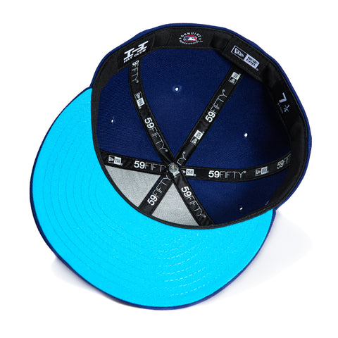 New Era 59Fifty Houston Astros Logo Patch Brick Neon Blue Undervisor Hat - Royal New Era