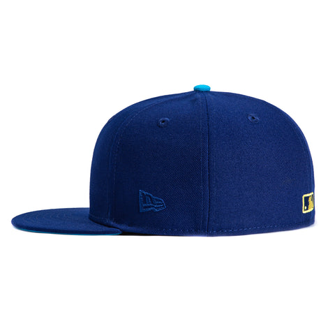 New Era 59Fifty Houston Astros Logo Patch Brick Neon Blue Undervisor Hat - Royal New Era