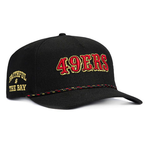 New Era 9Forty A-Frame San Francisco 49ers Faithful to The Bay Patch Script Snapback Hat - Black New Era