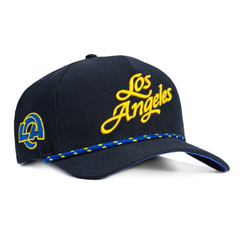 New Era 9Forty M-Crown Los Angeles Rams Logo Patch Snapback Hat - Navy New Era