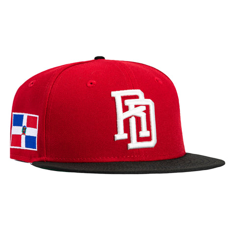 New Era 59Fifty Dominican Republic World Baseball Classic Dominican Republic Flag Patch Hat - Red, Black New Era