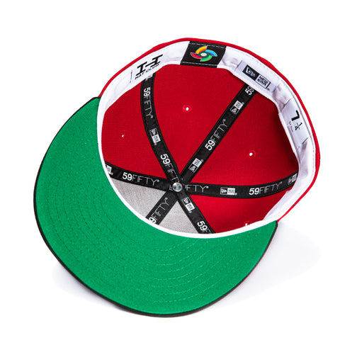 New Era 59Fifty Dominican Republic World Baseball Classic Dominican Republic Flag Patch Hat - Red, Black New Era