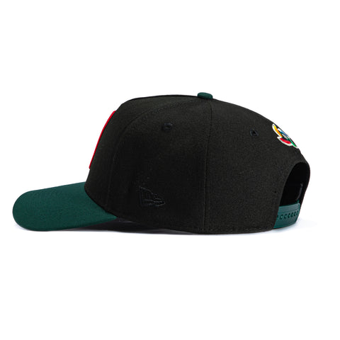 New Era 9Forty A-Frame Mexico World Baseball Classic Mexico Flag Patch Snapback Hat - Black, Green New Era