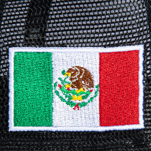 New Era 9Forty A-Frame Mexico World Baseball Classic Mexico Flag Patch Trucker Snapback Hat - Black New Era