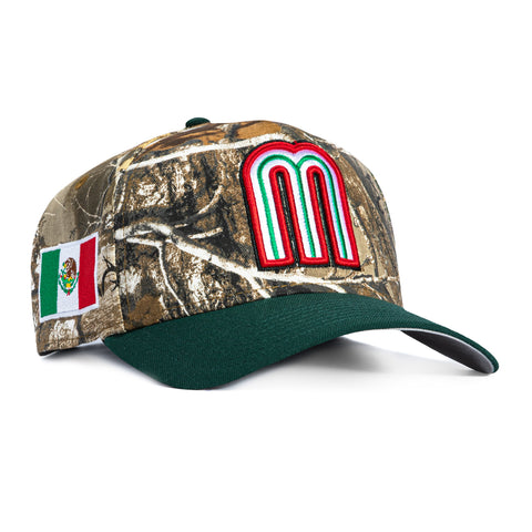 New Era 9Forty A-Frame Mexico World Baseball Classic Mexico Flag Patch Snapback Hat - Realtree, Green New Era
