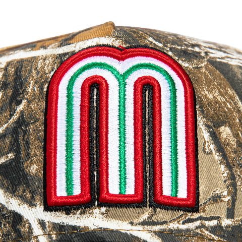 New Era 9Forty A-Frame Mexico World Baseball Classic Mexico Flag Patch Snapback Hat - Realtree, Green New Era
