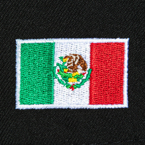 New Era 9Forty A-Frame Mexico El Tricolor Mexico Flag Patch Script Snapback Hat - Black, Brown New Era