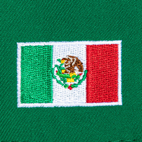 New Era 9Forty A-Frame Mexico El Tricolor Mexico Flag Patch Script Snapback Hat - Kelly Green New Era