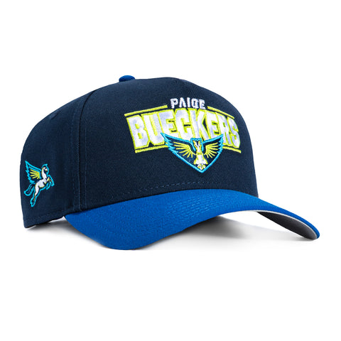 New Era 9Forty A-Frame Dallas Wings Paige Bueckers Logo Patch Word Snapback Hat - Navy, Royal New Era
