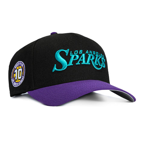 New Era 9Forty A-Frame Los Angeles Sparks Kelsey Plum Circle Patch Snapback Hat - Black, Purple New Era