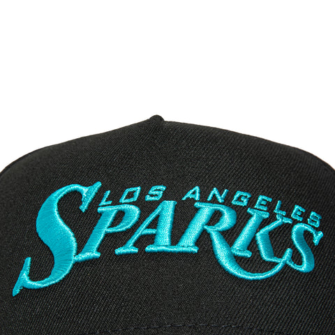 New Era 9Forty A-Frame Los Angeles Sparks Kelsey Plum Circle Patch Snapback Hat - Black, Purple New Era