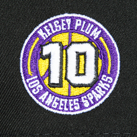 New Era 9Forty A-Frame Los Angeles Sparks Kelsey Plum Circle Patch Snapback Hat - Black, Purple New Era