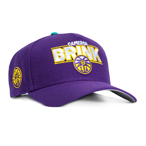 New Era 9Forty A-Frame Los Angeles Sparks Cameron Brink Logo Patch Word Snapback Hat - Purple New Era