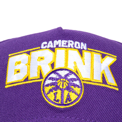 New Era 9Forty A-Frame Los Angeles Sparks Cameron Brink Logo Patch Word Snapback Hat - Purple New Era
