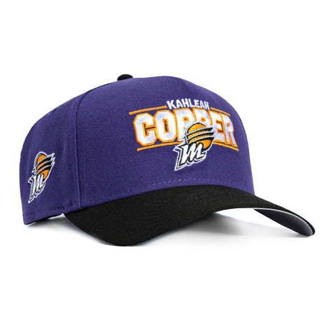 New Era 9Forty A-Frame Phoenix Mercury Kahleah Copper Logo Patch Word Snapback Hat - Purple, Black New Era