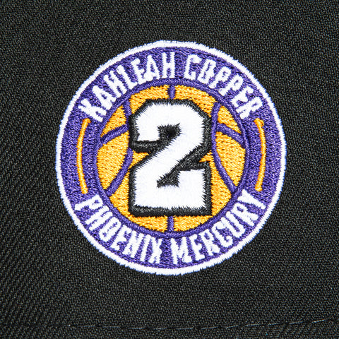 New Era 9Forty A-Frame Phoenix Mercury Kahleah Copper Circle Patch Snapback Hat - Black, Purple New Era