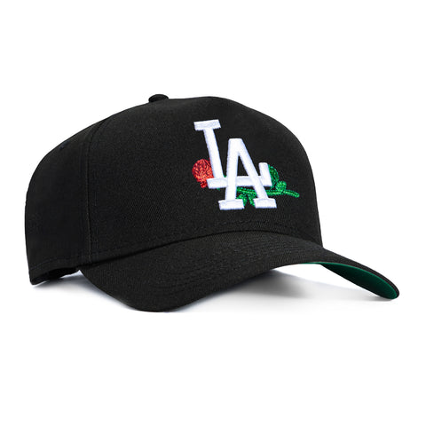 New Era 9Forty A-Frame Los Angeles Dodgers Rose Snapback Hat - Black New Era