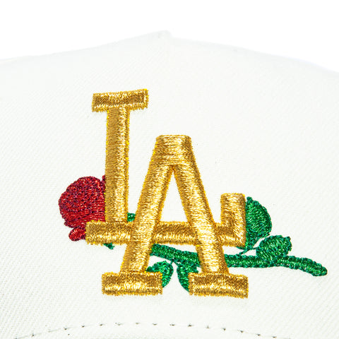 New Era 9Forty A-Frame Los Angeles Dodgers Rose Snapback Pink UV Hat - White, Green New Era
