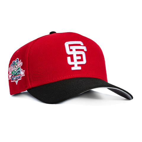 New Era 9Forty A-Frame San Francisco Giants Battle of the Bay Patch Snapback Hat - Red, Black New Era