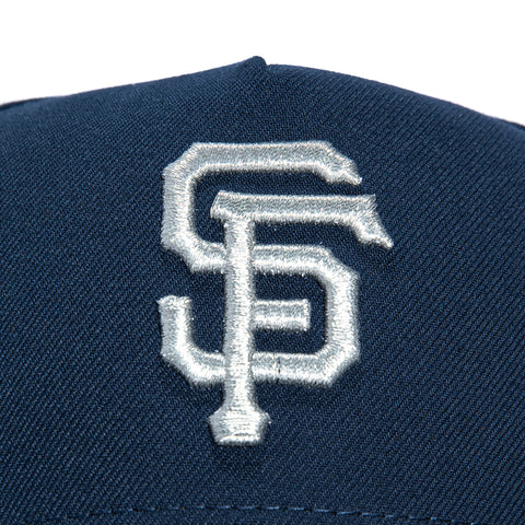 New Era 9Forty A-Frame San Francisco Giants 25th Anniversary Stadium Patch Snapback Hat - Navy, Black, Metallic Silver New Era