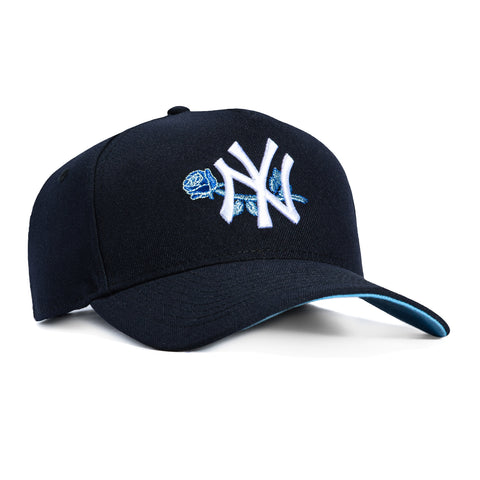 New Era 9Forty A-Frame New York Yankees Rose Light Blue UV Snapback Hat - Navy, Light Blue New Era