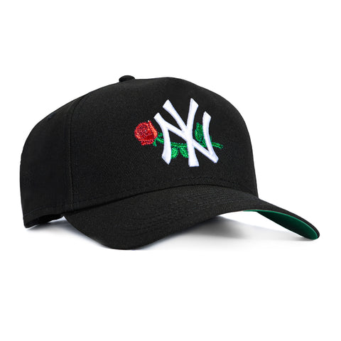 New Era 9Forty A-Frame New York Yankees Rose Snapback Hat - Black New Era