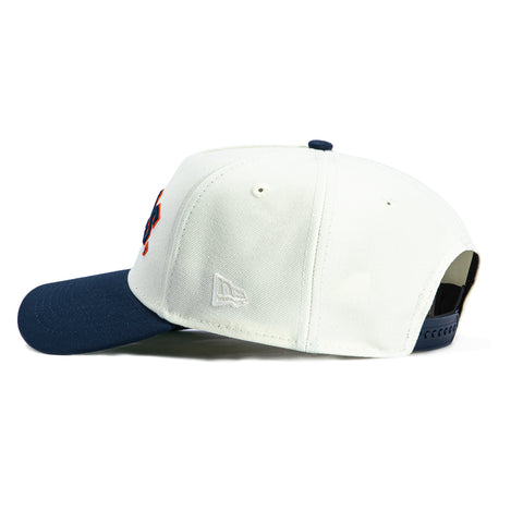 New Era 9Forty A-Frame Houston Astros 2017 World Series Patch Upside Down Word 'Stros Snapback Hat - White, Navy New Era