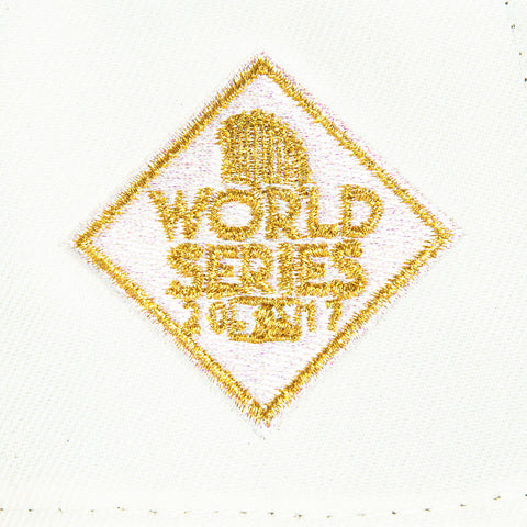 New Era 9Forty A-Frame Houston Astros 2017 World Series Patch Upside Down Word 'Stros Snapback Hat - White, Navy New Era