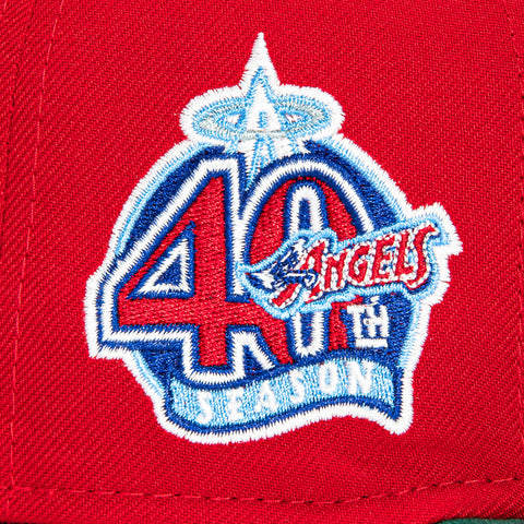New Era 59Fifty Holiday Party Los Angeles Angels 40th Anniversary Patch 1997 Hat - Red, Kelly Green New Era