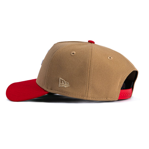 New Era 9Forty A-Frame Rivals San Francisco 49ers Faithful to The Bay Patch SF Snapback Hat - Khaki, Red New Era