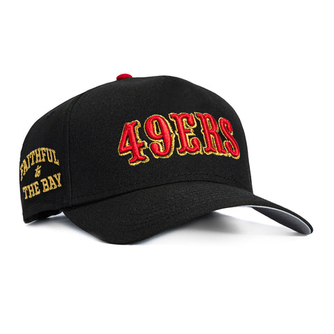 New Era 9Forty A-Frame Rivals San Francisco 49ers Faithful to The Bay Patch Snapback Hat - Black New Era