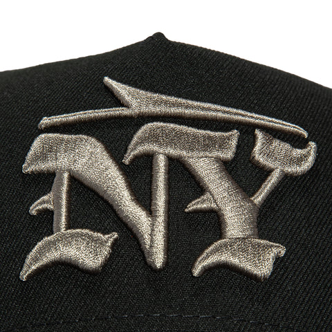 New Era 9Forty A-Frame New York Jets Gotham City Football Patch Word Snapback Hat - Black, Metallic Silver New Era