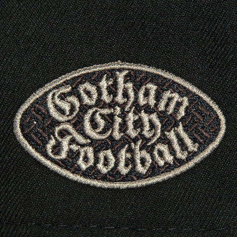 New Era 9Forty A-Frame New York Jets Gotham City Football Patch Word Snapback Hat - Black, Metallic Silver New Era