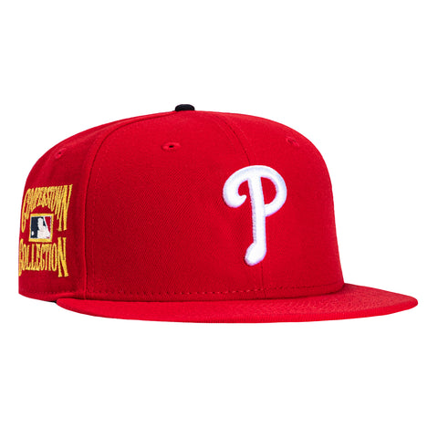 New Era 59Fifty Philadelphia Phillies Gold Cooperstown Collection Patch Hat - Red New Era